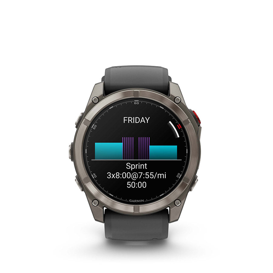Garmin fenix 8 Pro 51 mm- AMOLED Sap. Watch Watch Color: Grey Wristband: Black - Silicone