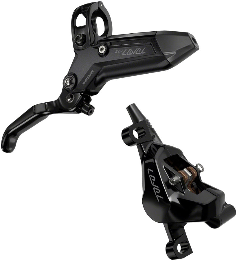 SRAM Level Silver Stealth Disc Brake Lever - Rear Post Mount 2-Piston Aluminum Lever SS Hardware BLK C1