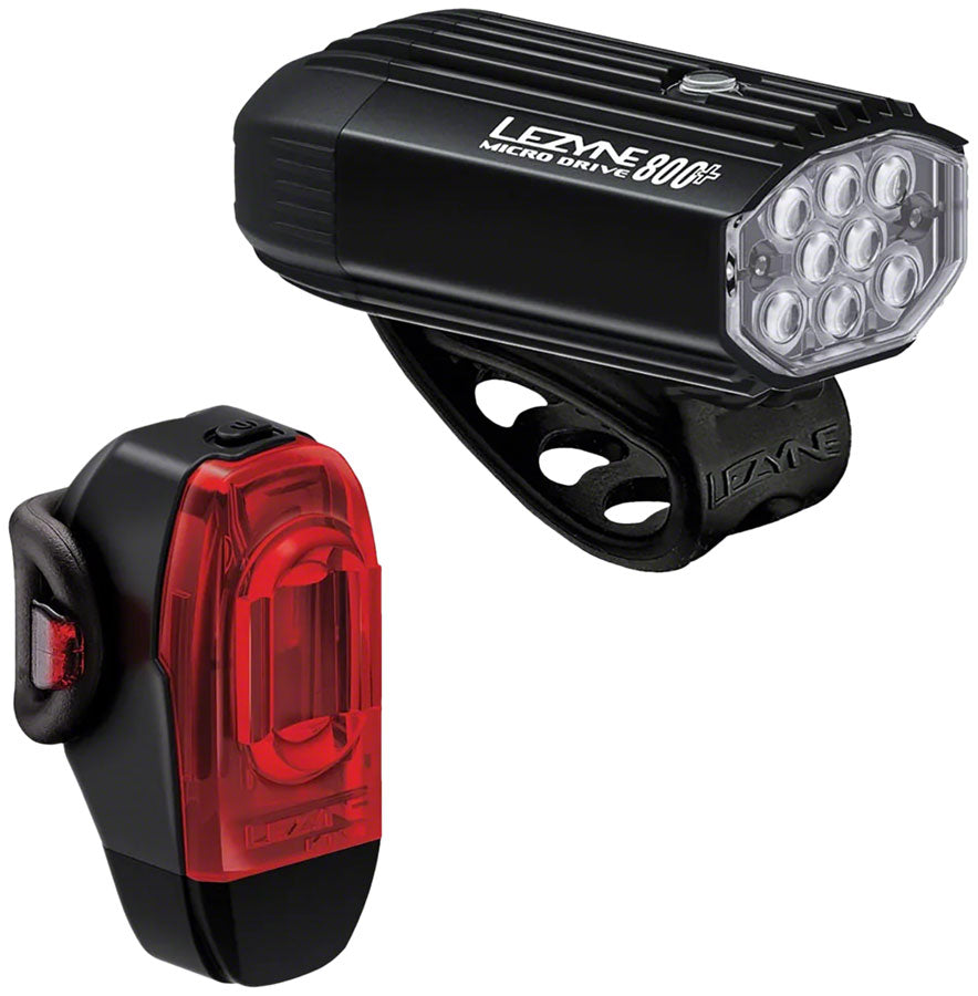 Lezyne Micro Drive 800+/KTV Drive+ Headlight/Taillight Set - Black