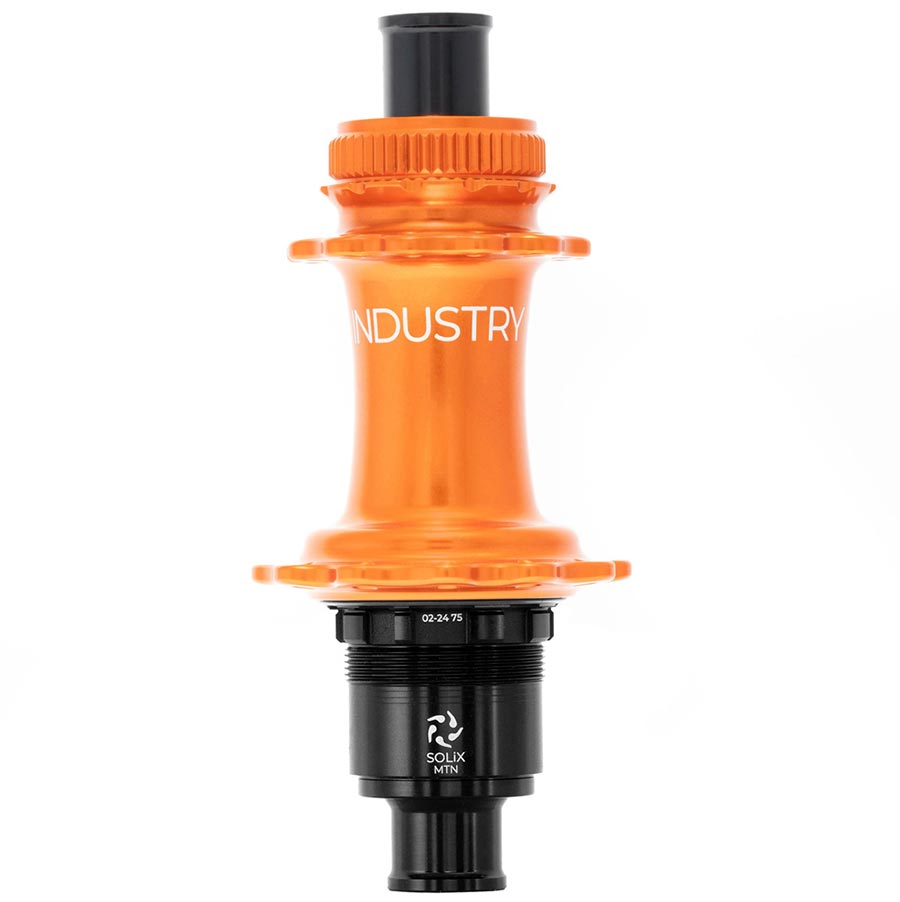Industry Nine Solix M Classic Rear MS Disc Hub Rear 28H 12mm TA 148mm Shimano Micro Spline Orange