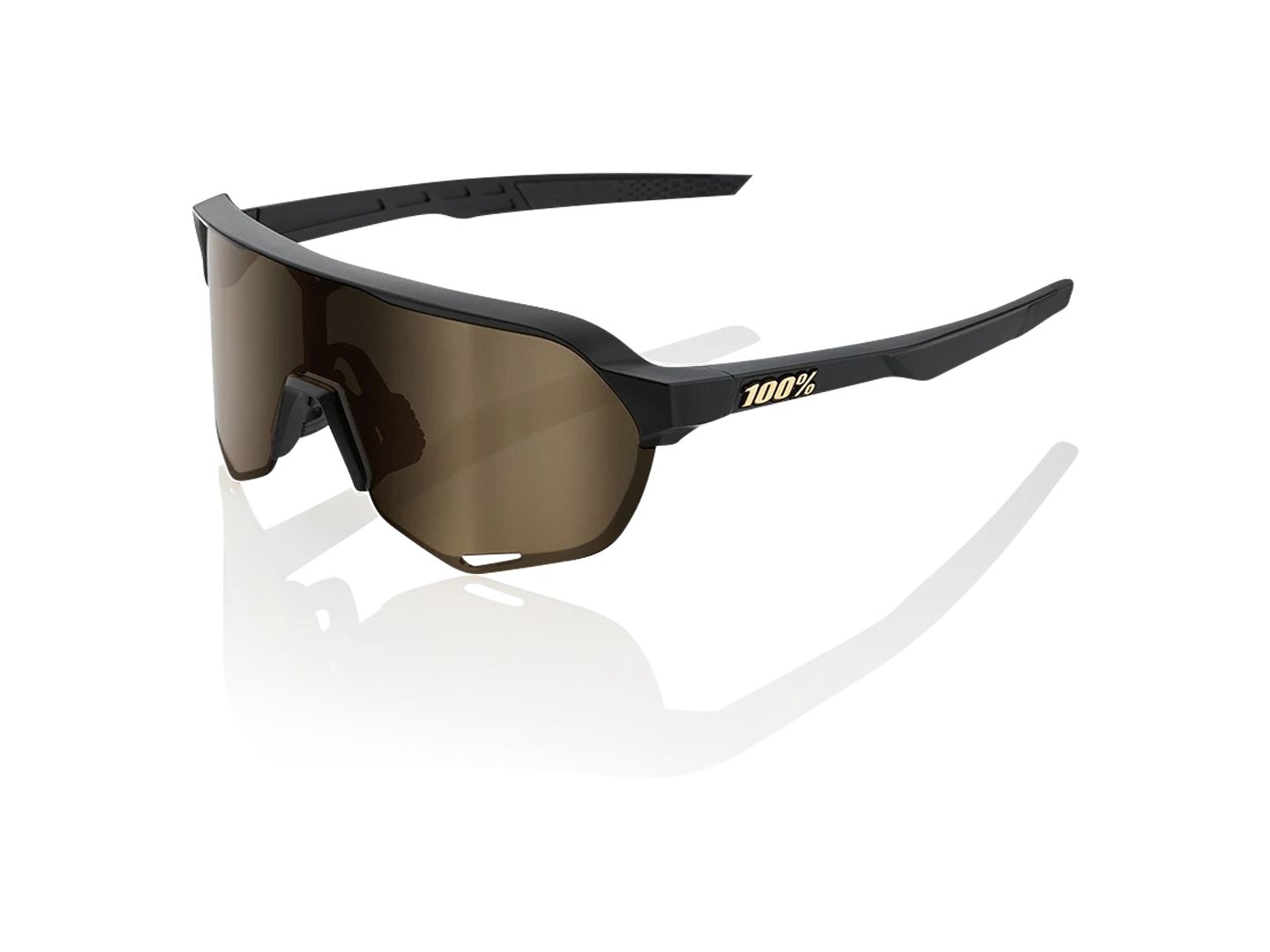Eyewear 100% S2 Sunglasses Gold Frame Black Lens
