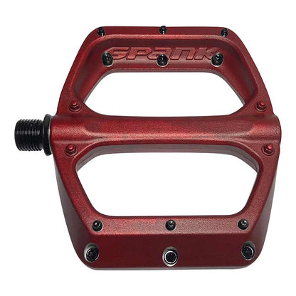 Spank SPOON DC Platform Pedals Body: Aluminum Spindle: Cr-Mo 9/16'' Red Pair