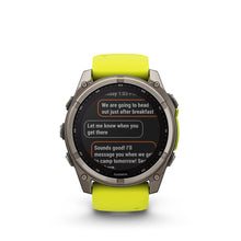 Garmin fenix 8 Solar Sapphire 51mm Watch Watch Color: Titanium Wristband: Amp Yellow/ Graphite - Silicone