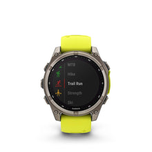 Garmin fenix 8 Solar Sapphire 47mm Watch Watch Color: Titanium Wristband: Amp Yellow/ Graphite - Silicone