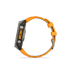 Garmin fenix 8 AMOLED Sapphire 47mm Watch Watch Color: Titanium Wristband: Orange/ Graphite - Silicone