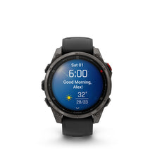 Garmin fenix 8 Pro 47 mm- AMOLED Sap. Watch Watch Color: Grey Wristband: Black/ Pebble Gray - Silicone