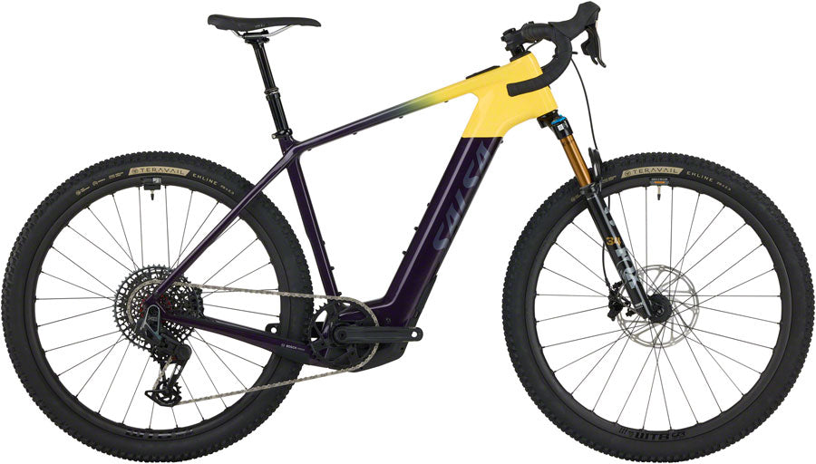 Salsa Tributary C Force XO AXS Transmission SUS Ebike - 29" Carbon Amethyst/YLW X-Small