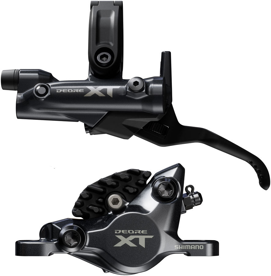 Shimano Deore XT M8200 Disc Brake Lever - Left/Front Post Mount 2-Piston Caliper SM-BH90-SBM Hose Fin Metal Pads BLK