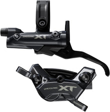 Shimano Deore XT BR-M8220 Disc Brake BL-M8200 Lever - Left/Front Post Mount 4-Piston Caliper SM-BH90-SBM Hose Fin Metal Pads BLK