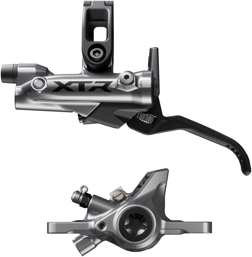 Shimano XTR BR-M9200 Disc Brake BL-M9220 Lever - Left/Front Post Mount 2-Piston Caliper SM-BH90-SS Hose Metal Pads Gray