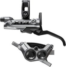 Shimano XTR M9220 Enduro Disc Brake Lever - Left/Front Post Mount 4-Piston Caliper SM-BH90-SBM Hose Finned Metal Pads Gray