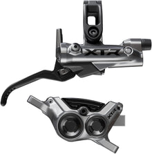 Shimano XTR M9220 Enduro Disc Brake Lever - Right/Rear Post Mount 4-Piston Caliper SM-BH90-SBM Hose Finned Metal Pads Gray