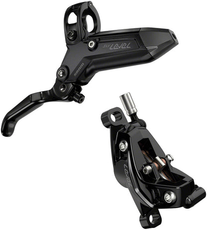 SRAM Level Silver Stealth Disc Brake Lever - Front Post Mount 4-Piston Aluminum Lever SS Hardware BLK C1