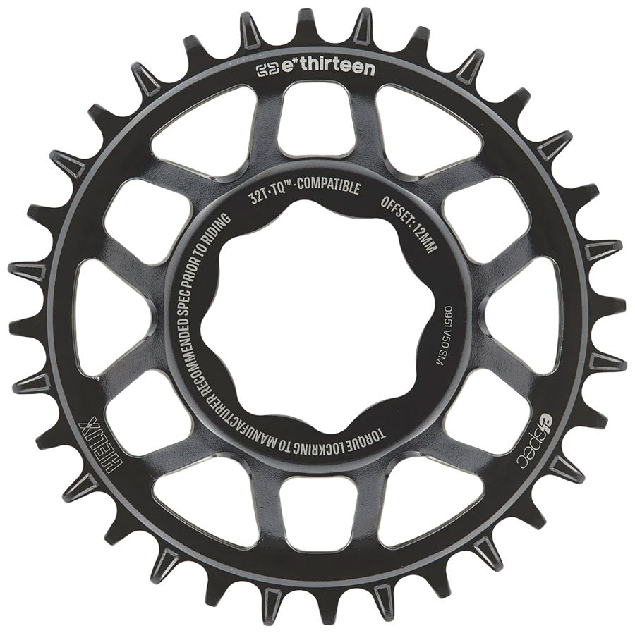 e*thirteen Helix Core e*spec  Chainring 32T TQ HPR50 Direct Mount 55mm Chainline 12mm Offset Shimano/Sram 11/12s Compatible BLK