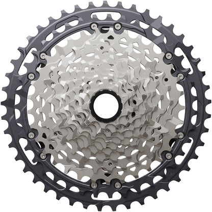 Shimano Deore XT CS-M8200-12 Cassette - 12-Speed 9-45t Hyperglide+ Micro Spline Gray/Silver