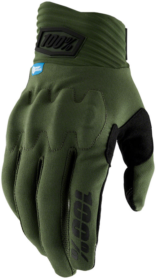 100% Cognito Smart Shock Gloves - Army Full Finger Men's Medium
