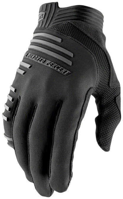 100% R-Core Gloves - Black Full Finger Men's Small