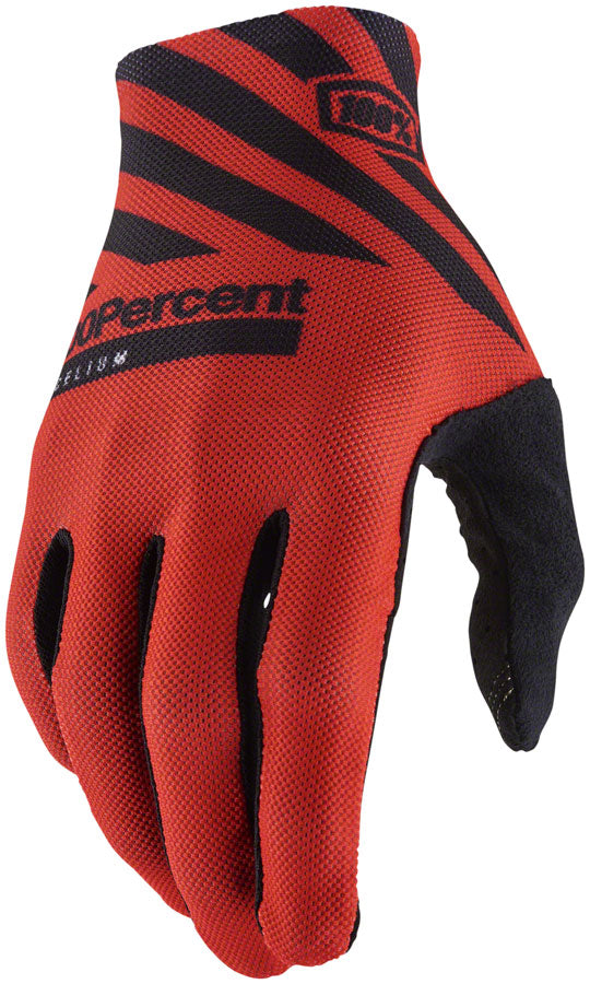 100% Celium Gloves - Racer Red Full Finger Men's Small