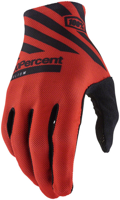 100% Celium Gloves - Racer Red Full Finger Men's Small