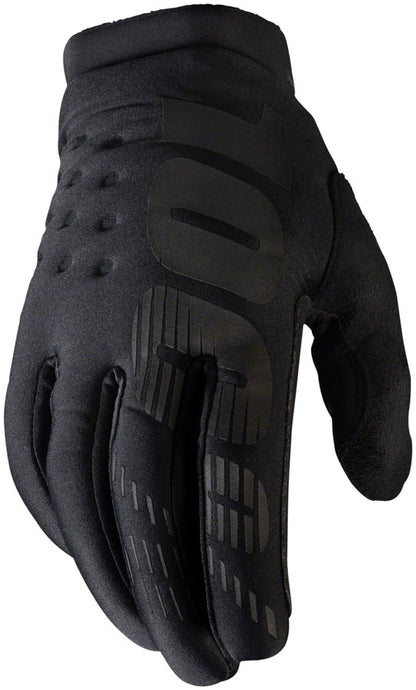 100% Brisker Gloves - Black Men's 2X-Large