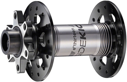 e*thirteen Sidekick Front Hub - 15 x 110mm 6-Bolt Disc BLK/Sterling Silver 28H