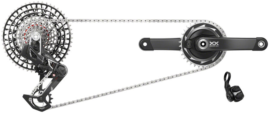 SRAM XX SL T-Type Eagle Transmission Power Meter Group - 165mm 34t Chainring AXS POD Controller 10-52t Cassette Rear Derailleur Chain