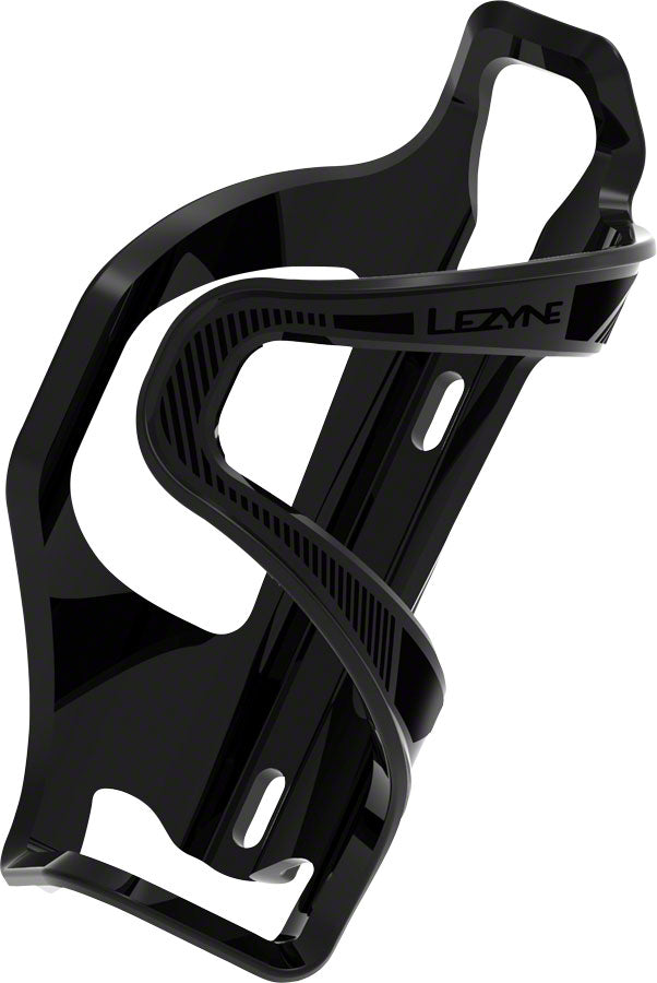 Lezyne Flow SL Water Bottle Cage - Left Side Entry Enhanced Graphics Black