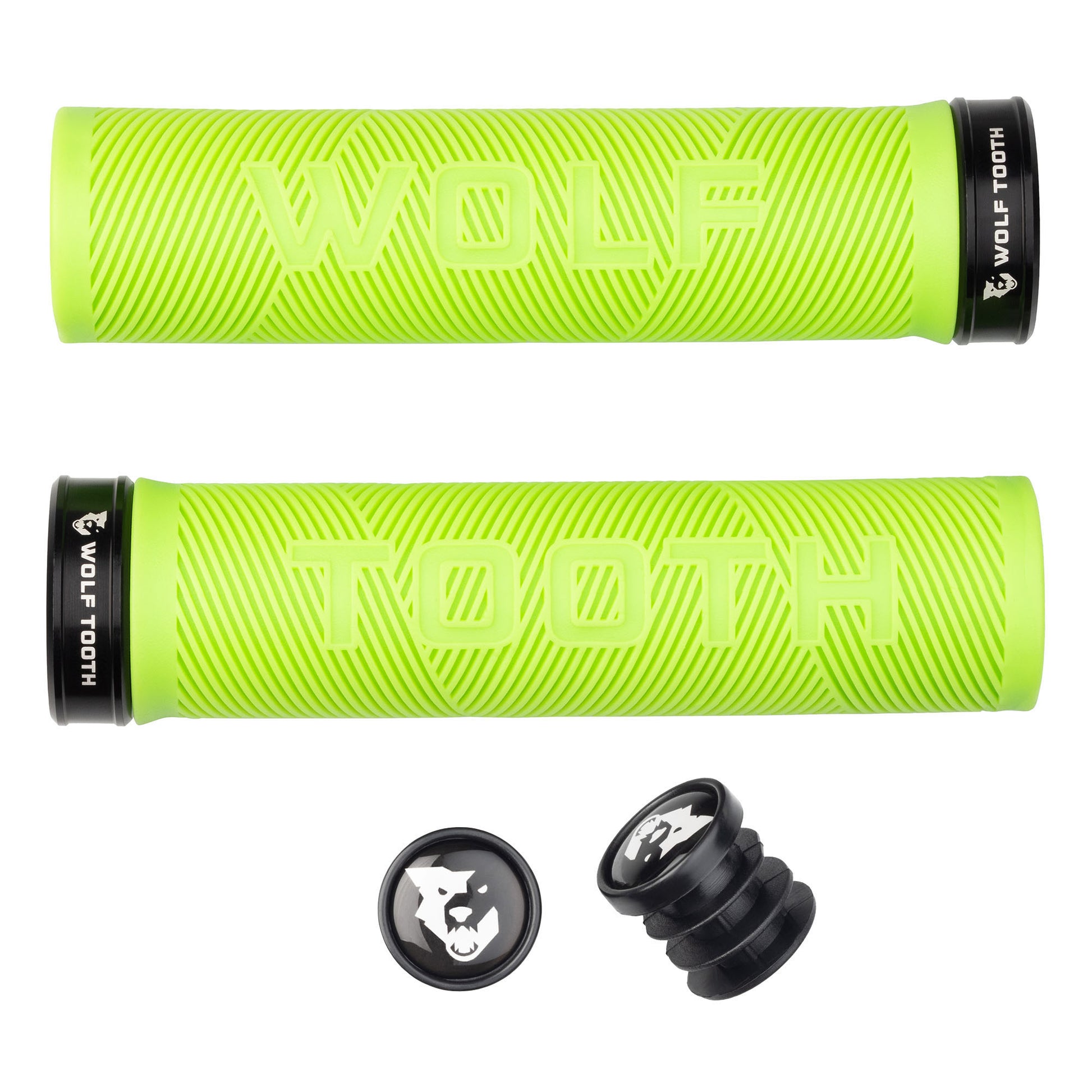 Wolf Tooth Components Echo Lock-On Grip Set Green/Black  