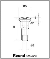 12 Gauge Brass - Round Top - Black - 16mm x 4.9mm - TPI 50